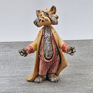 Vintage Hand-painted Fontanini Depose Italy Pirate Cat Figurine Collectible